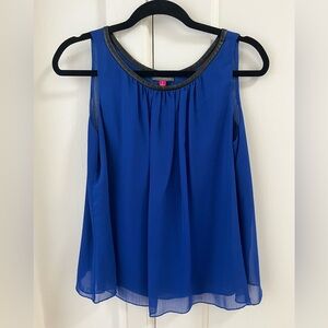 Vince Camuto Blue Sleeveless Tank, Size S